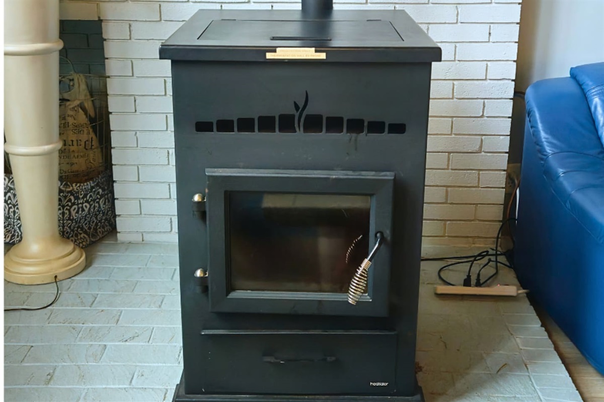 Cozy up next to the pellet stove inside and watch the snow fall after a long day on the mountain! 