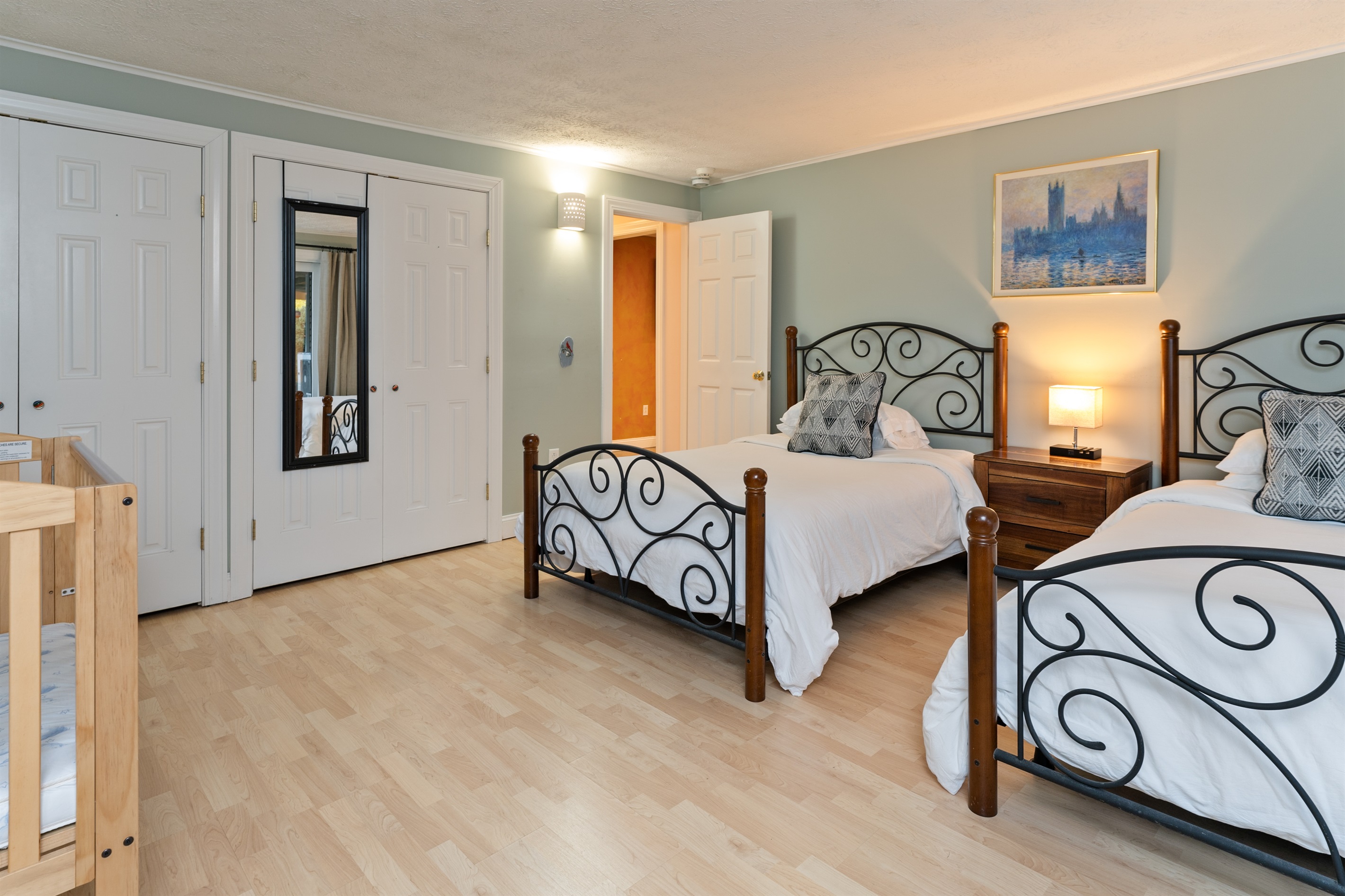 Double Queen bedroom with a crib lower level