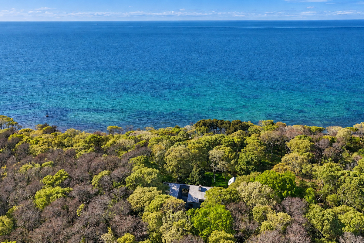 View over the treetops to Vineyard Sound