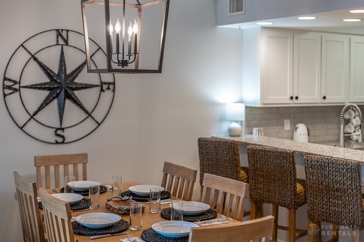 Dining Area and Kitchen with Bar Seating