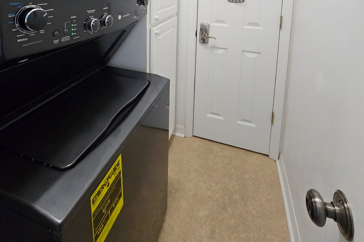 Washer and Dryer in Unit with Starter Detergent Provided