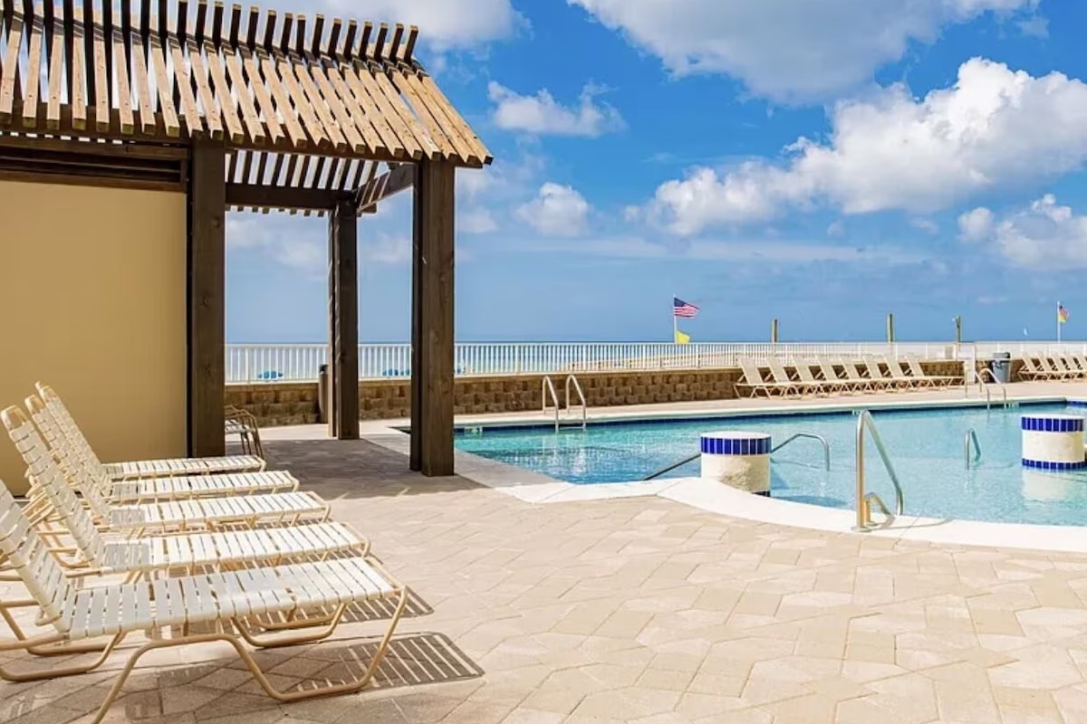 Outdoor pool overlooking Orange Beach