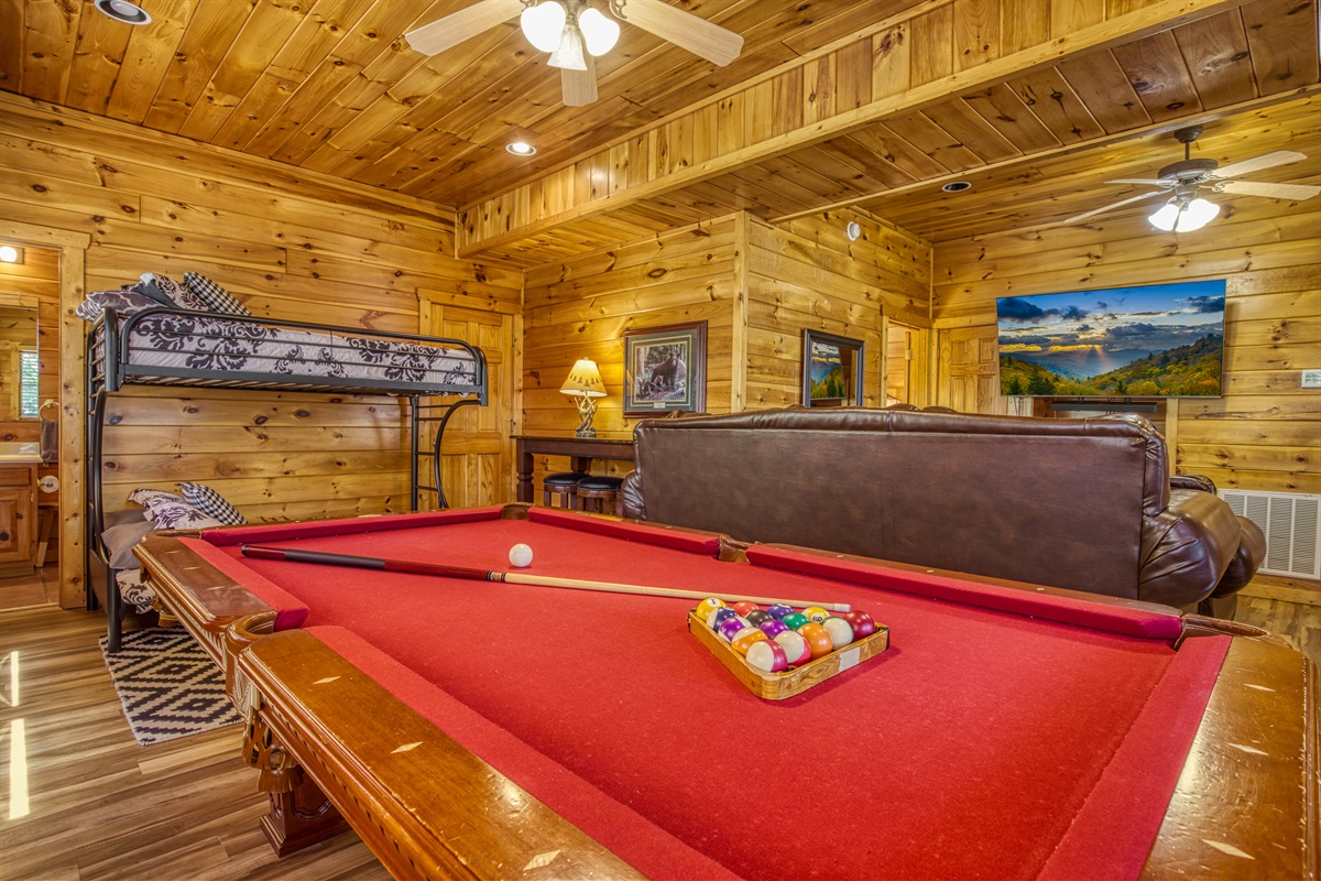 Lower floor pool table