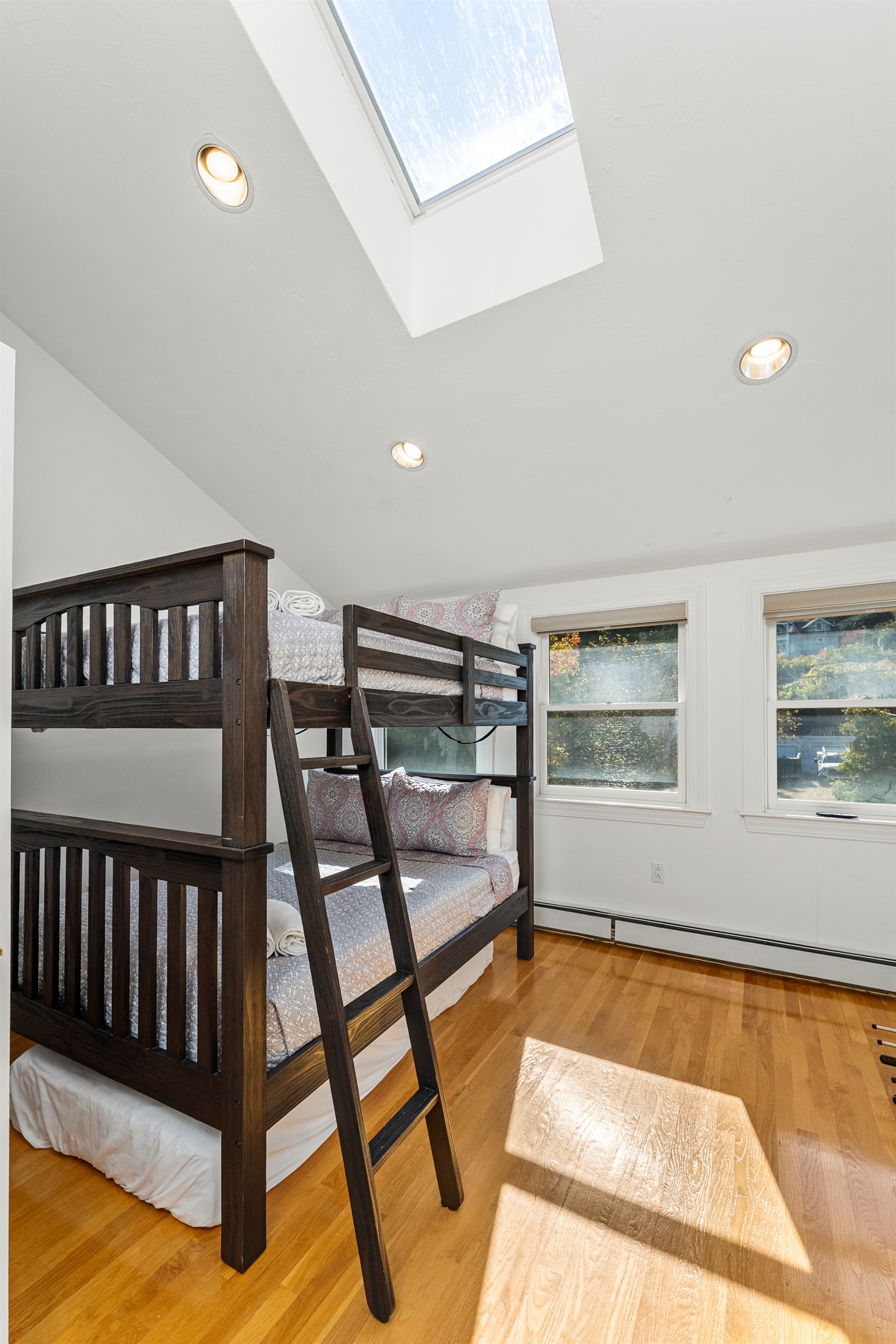 Kids will love the bunk bed in this playful bedroom.