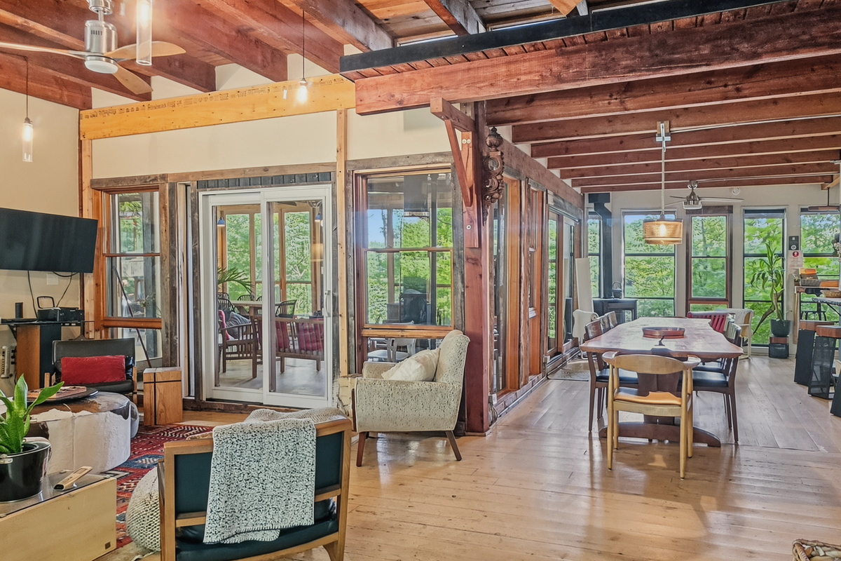View of main cottage interior from front entrance