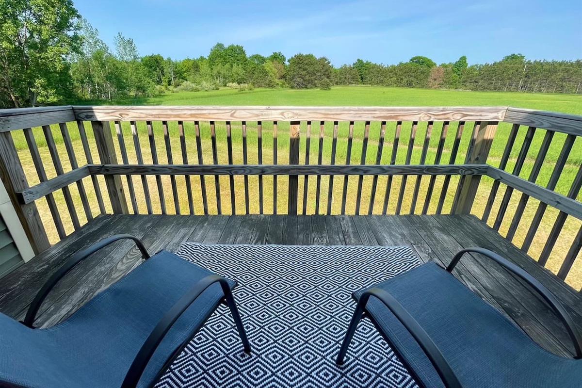 Meadow view from all 16 units at 28 North Properties.  Path to Twin Lake Park is also visible.
