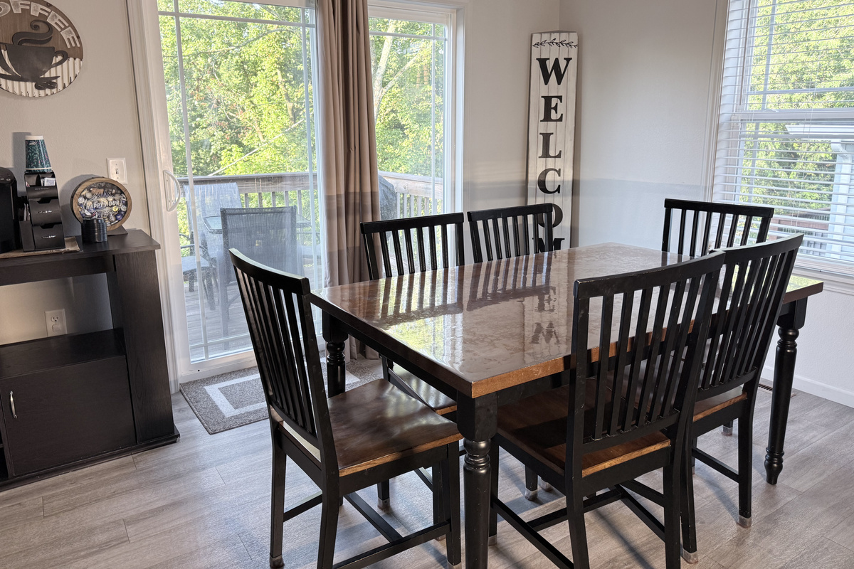 Dining while viewing private yard