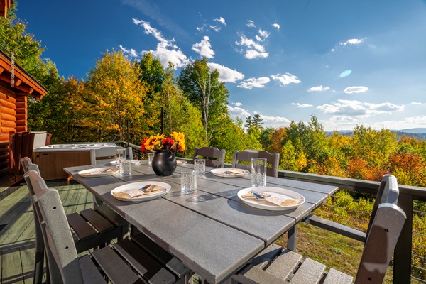 Enjoy your meals surrounded by beautiful mountain landscapes.