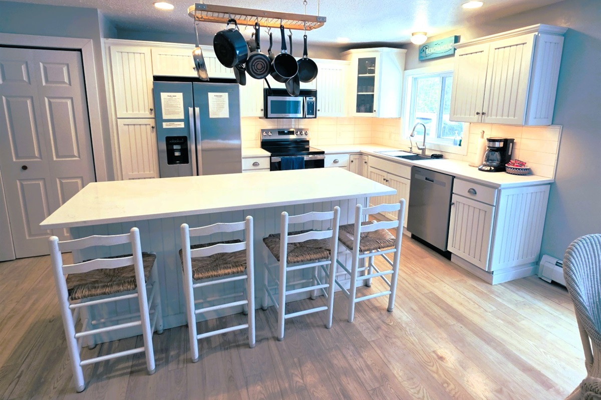 New kitchen Quartz counter tops and back splash 2026. New large bowl sink with glass wash and filtered drinking water