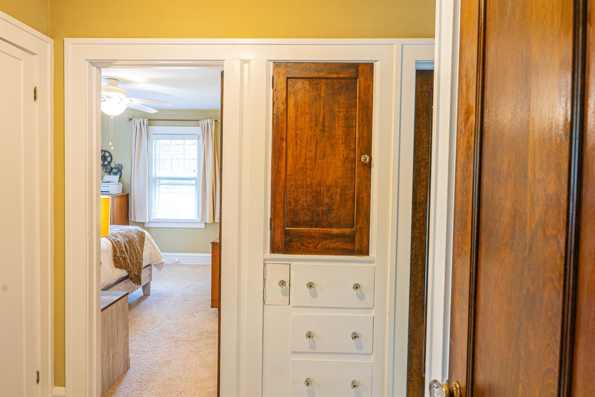 Upstairs Hallway:  Built-in Cabinet & Drawers