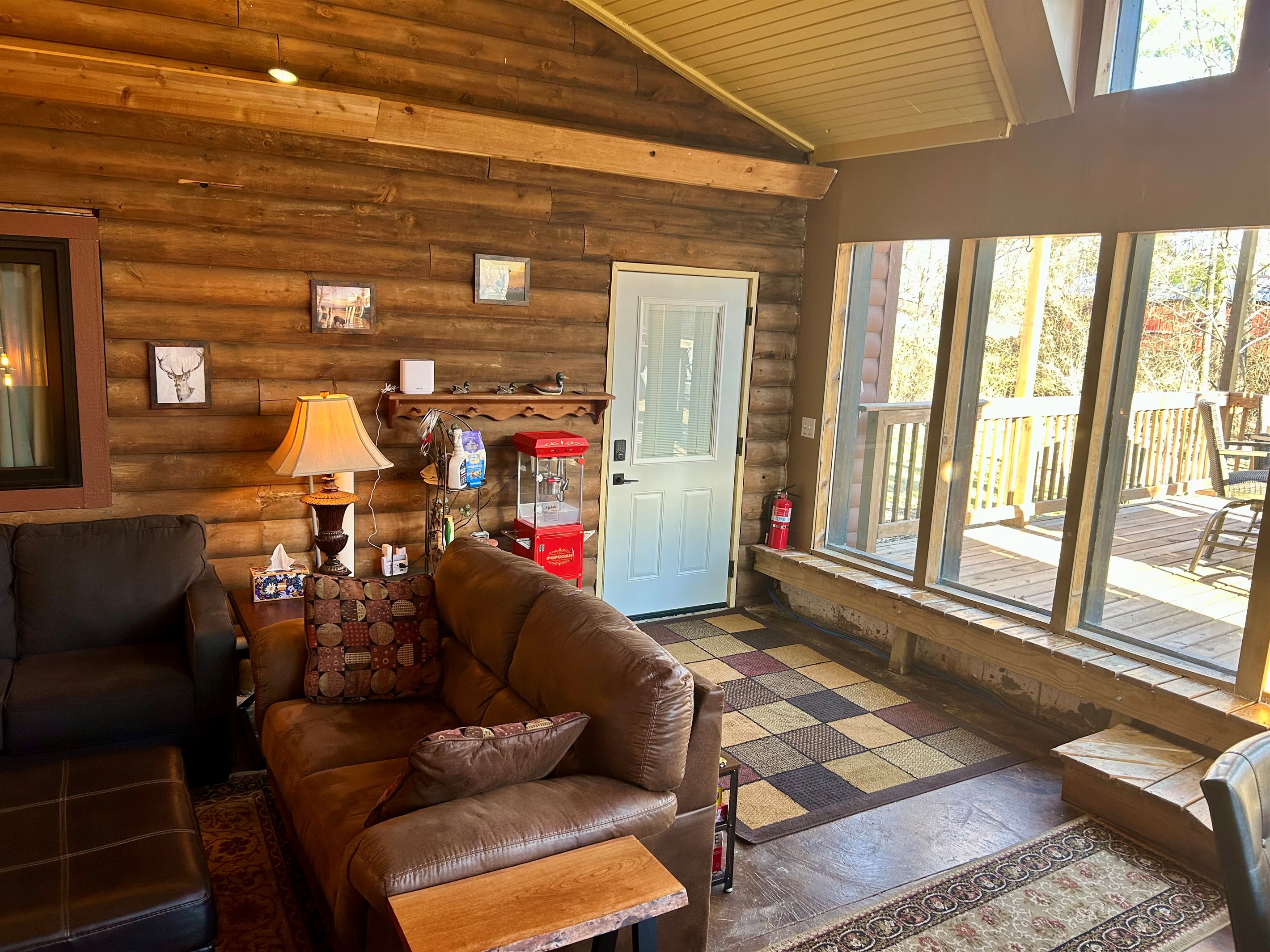 Shared Space: The shared sunroom provides access to the Guest Quarters, with a private entry door secured by an electronic lock and your own personalized code.