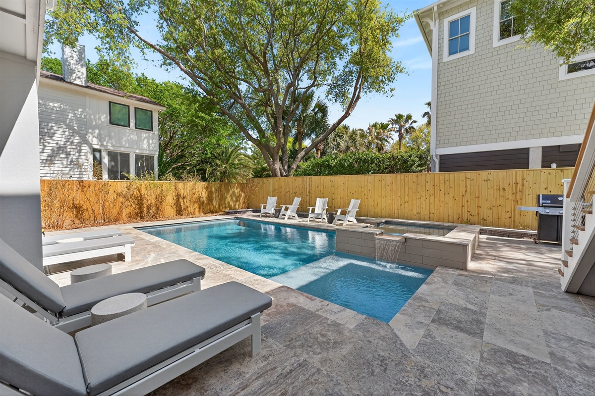 Pool Deck | On Beach Time | 6 30th Ave, Isle of Palms, SC | IOP Escapes