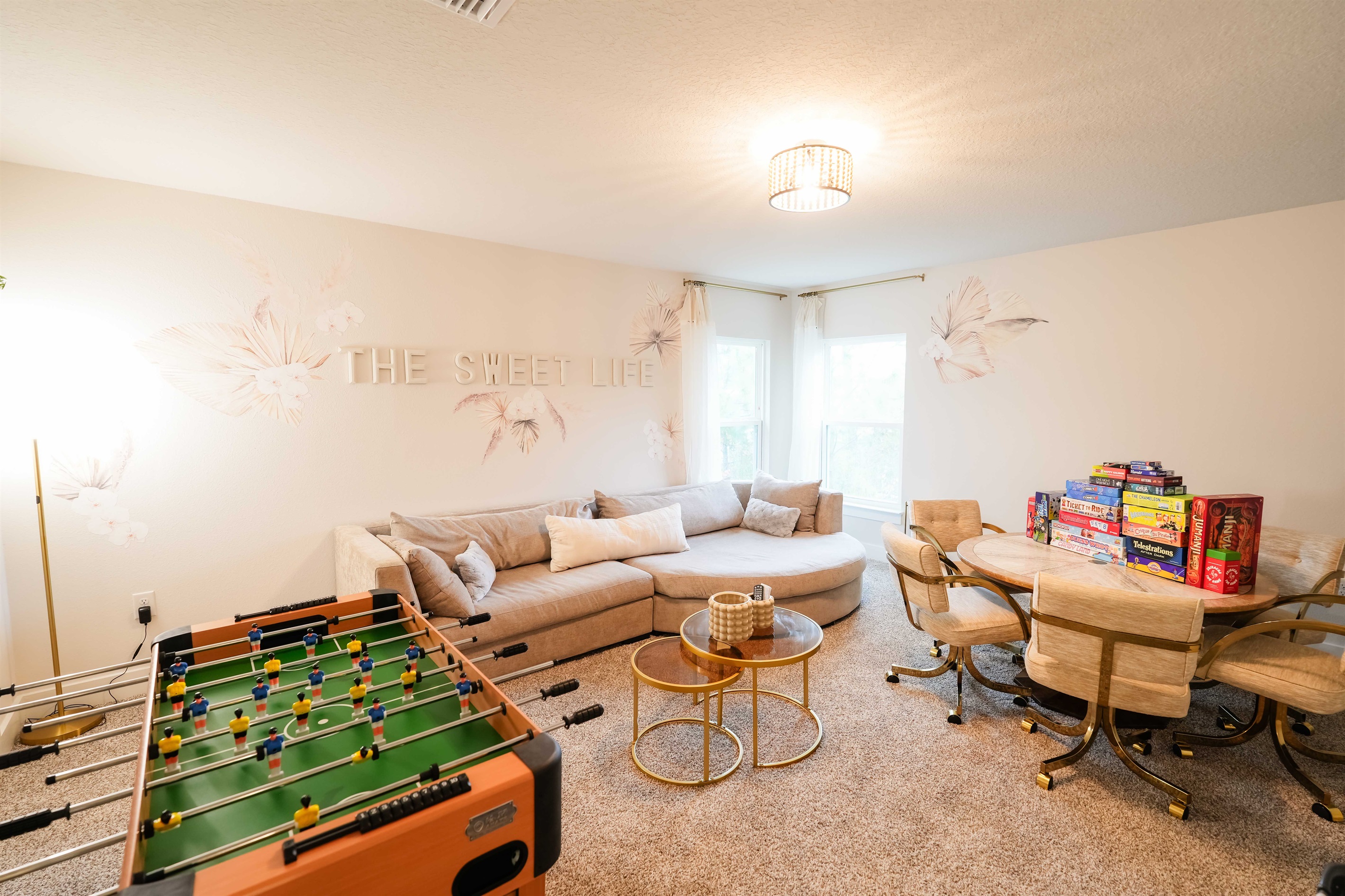 Score big in our game room haven! Gather friends for thrilling matches on our foosball table – where every spin brings excitement and friendly competition.