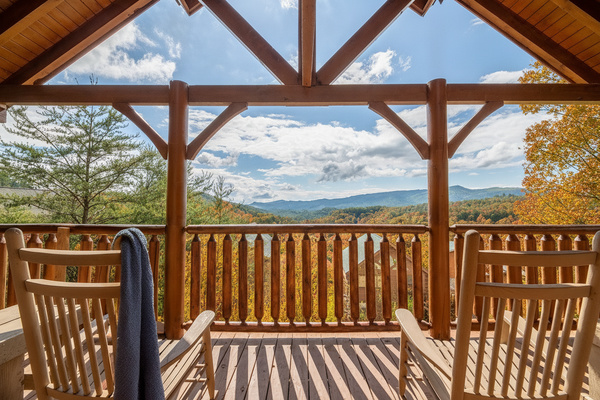 This is what mountain mornings are made for: crisp air, endless ridgelines, and a porch built for slowing down.