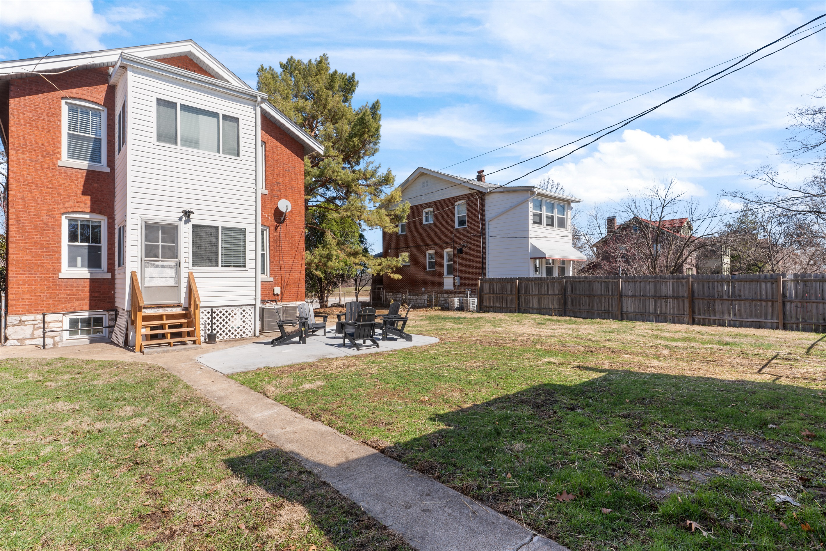 Fenced double-lot backyard