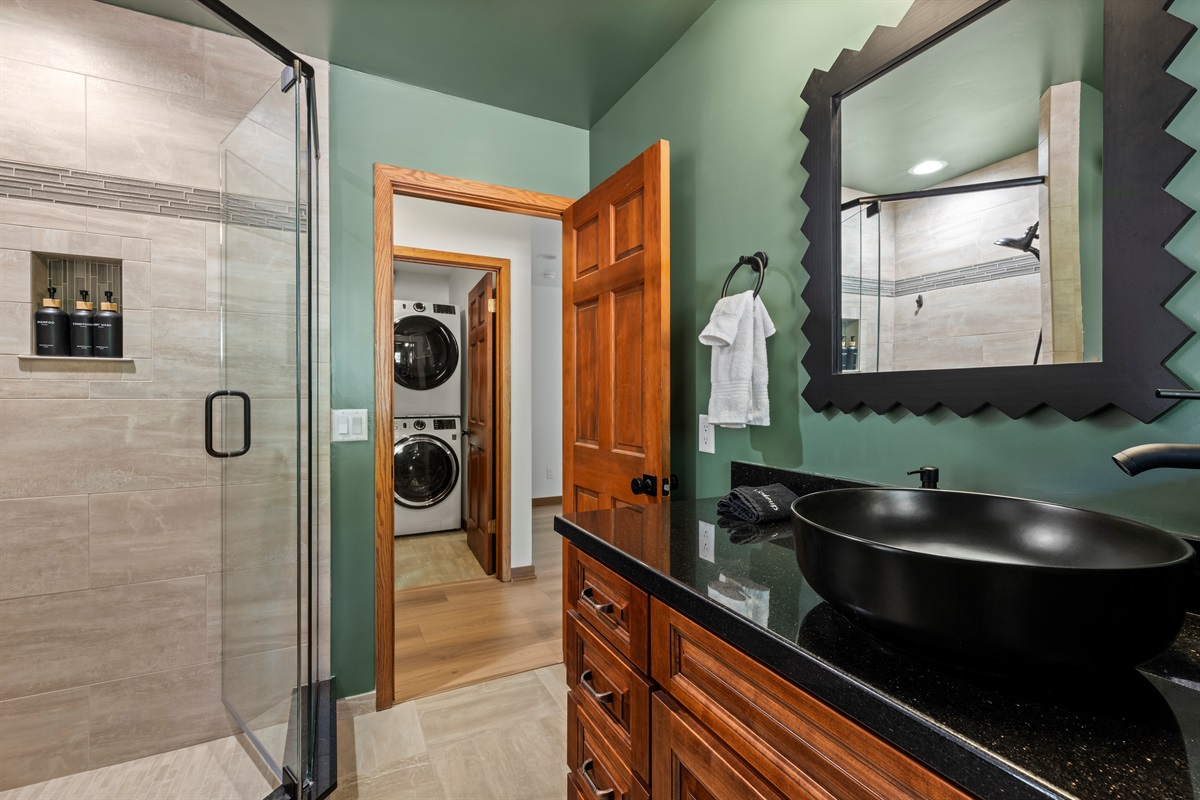 Bathroom 2- Upstairs
Clean, updated bathroom with walk-in shower and easy access to laundry.
