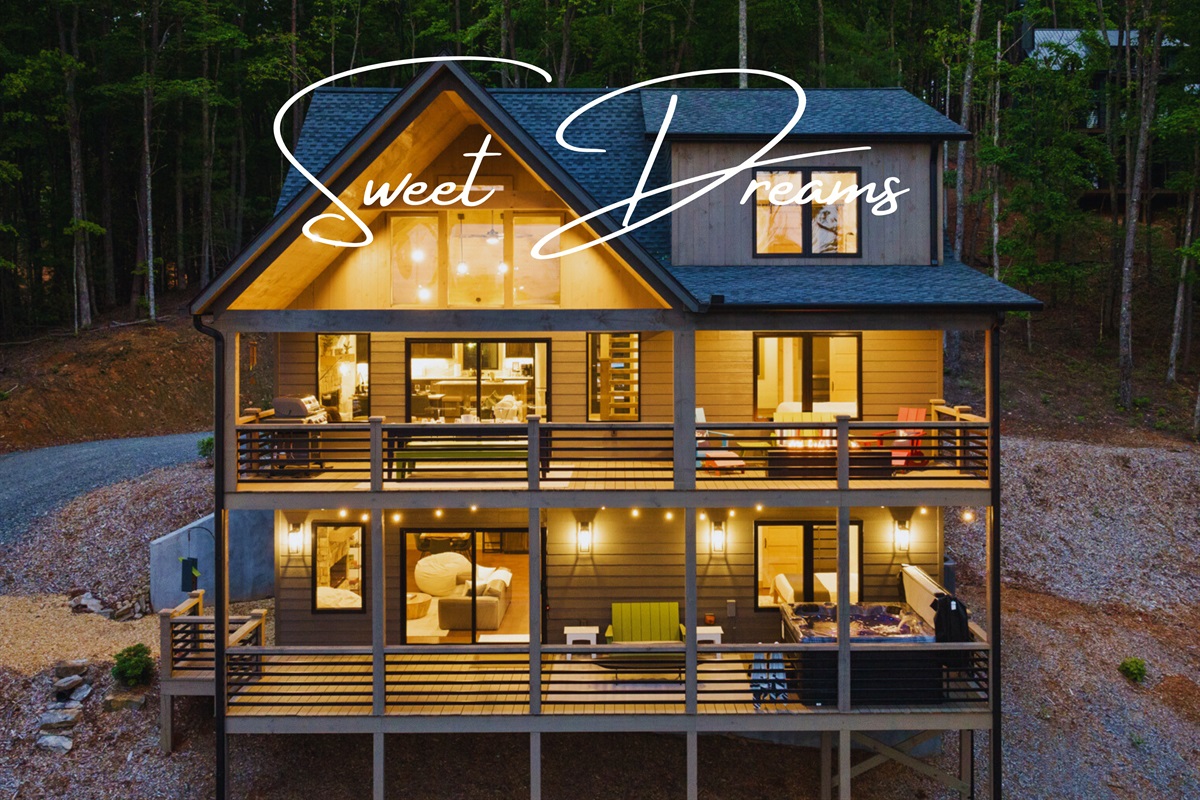 Sweet Dreams: A cozy-chic mountain retreat where modern design meets the quiet beauty of the woods. Crafted for comfort, calm, and inspiration.
