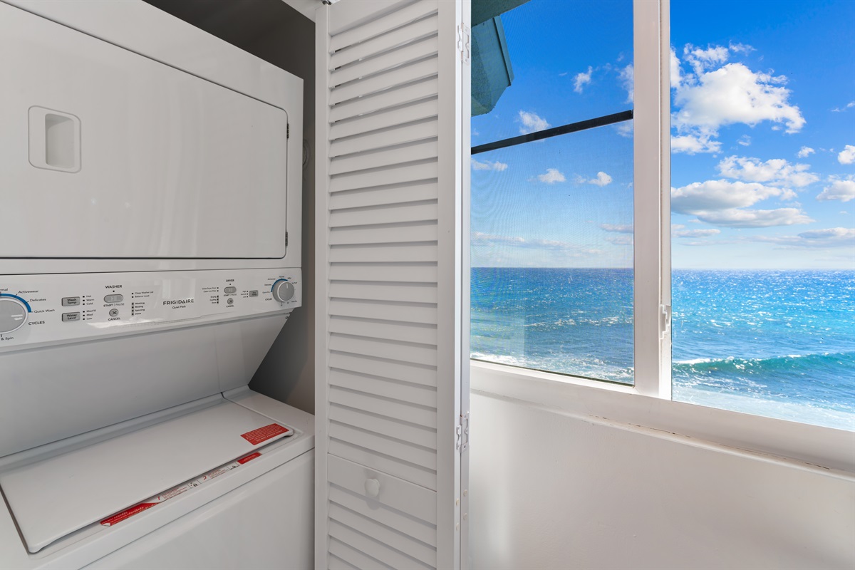 Washer and dryer located in kitchen