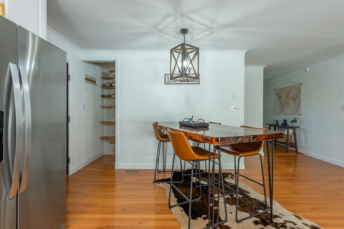 Dining and open pantry, mixing bowl, pots & pans, blender, hand mixer, & toaster