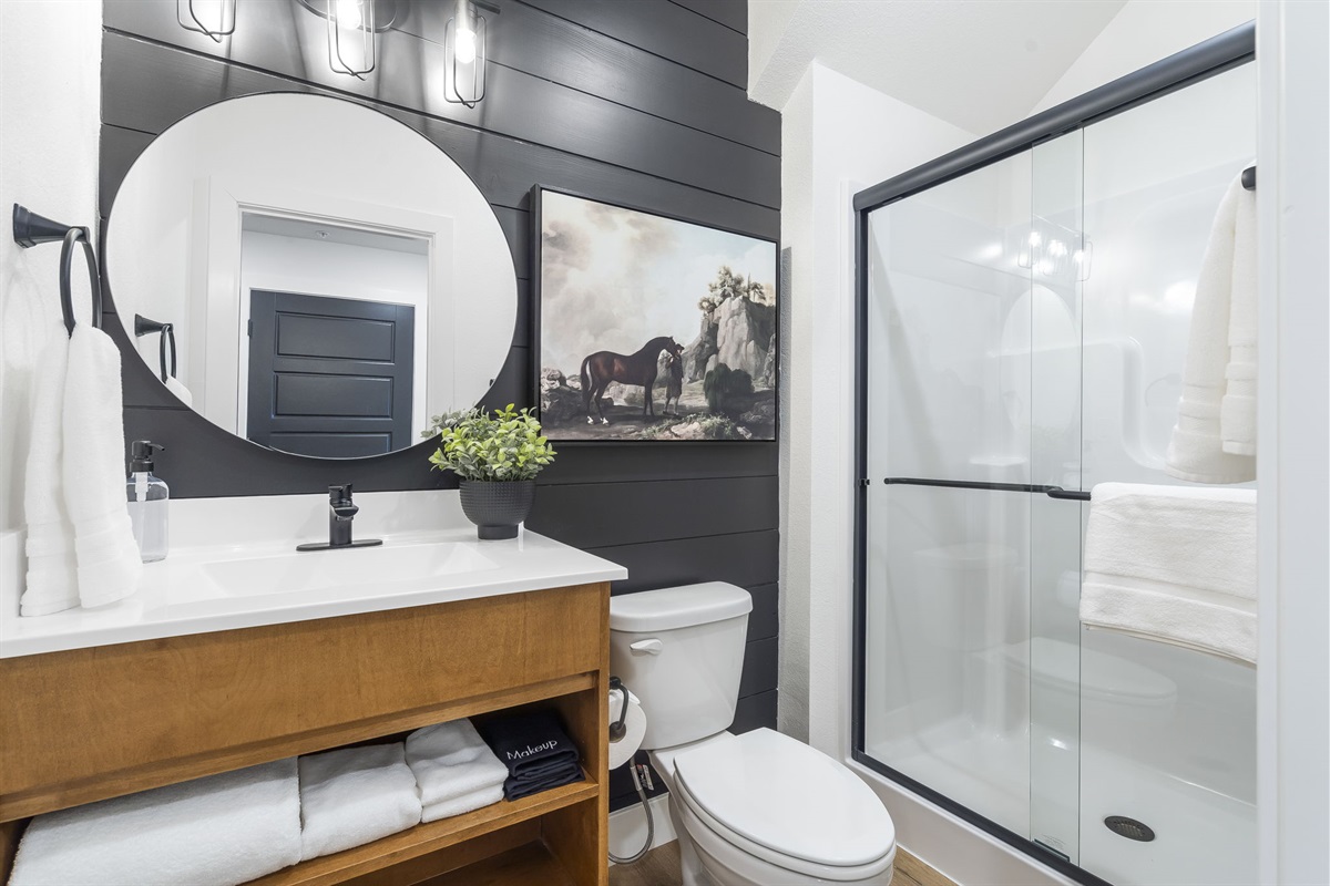 Lower level-Full bath in the hall