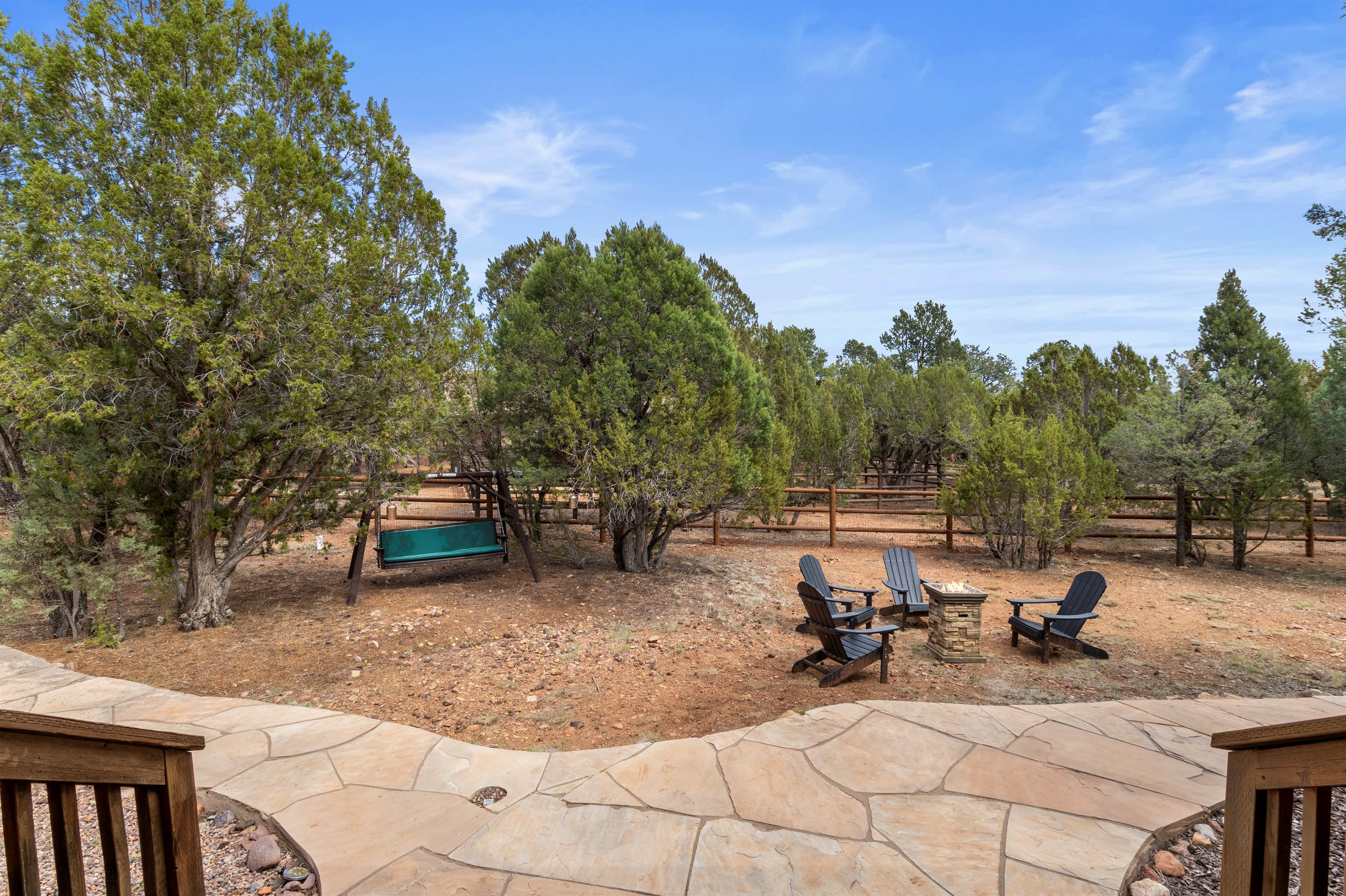 Fully fenced backyard