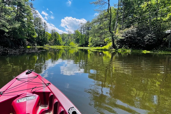 Paddle into pure serenity on your own private pond—kayak included!