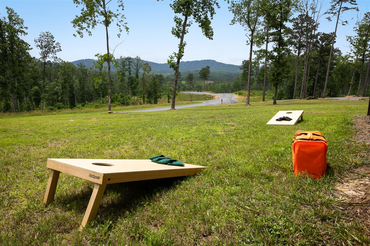 Cornhole under the open sky, simple, fun, and somehow the highlight of the day!
