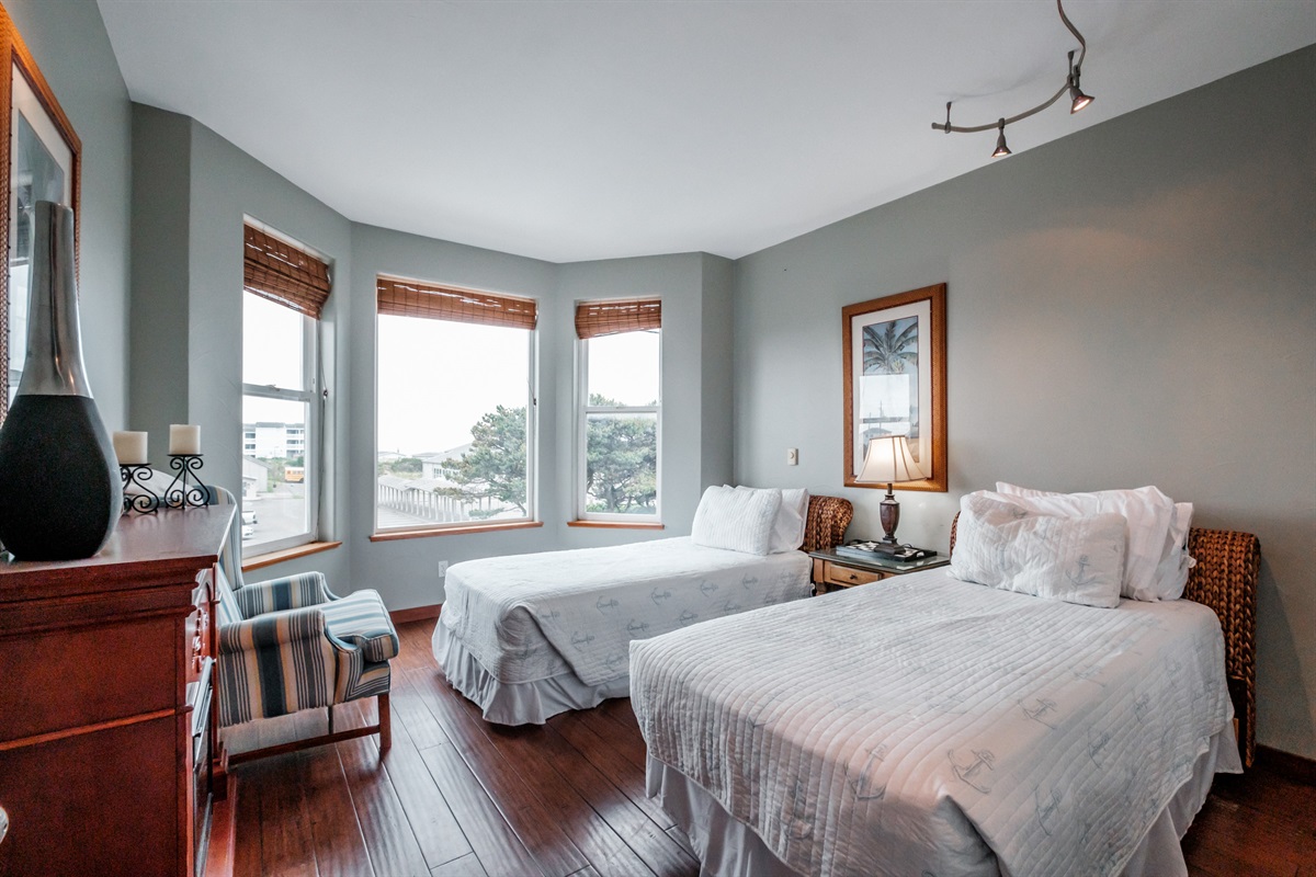 Extra-long twin beds can be combined to make a King bed on request