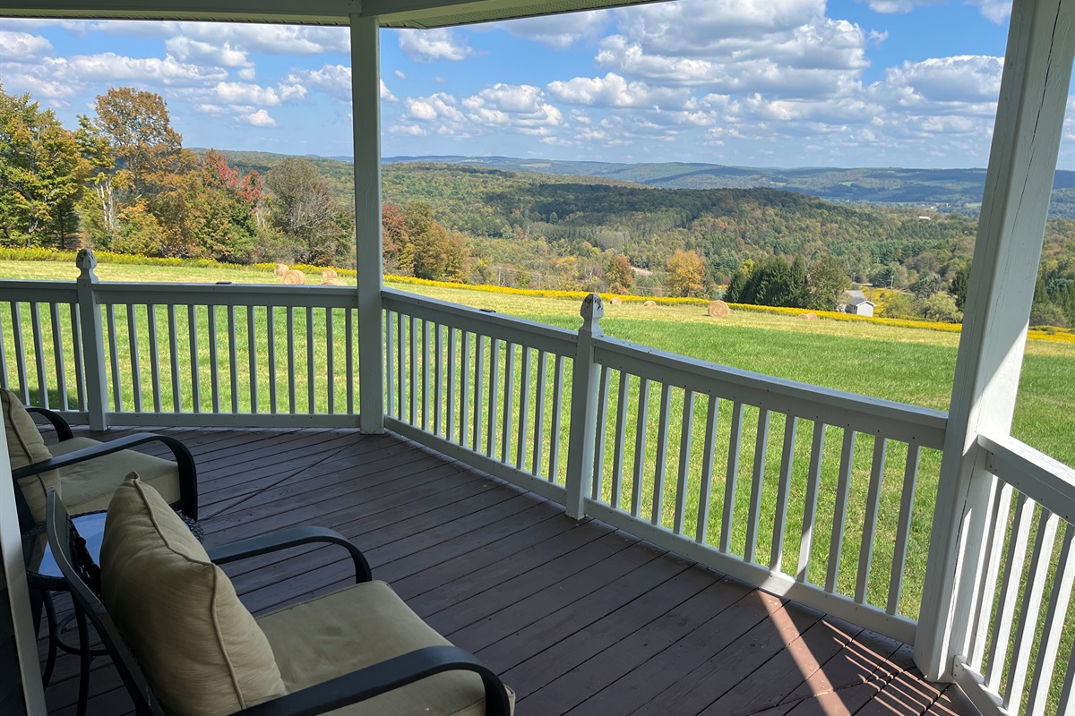 Beautiful vies from all around the covered wraparound porch