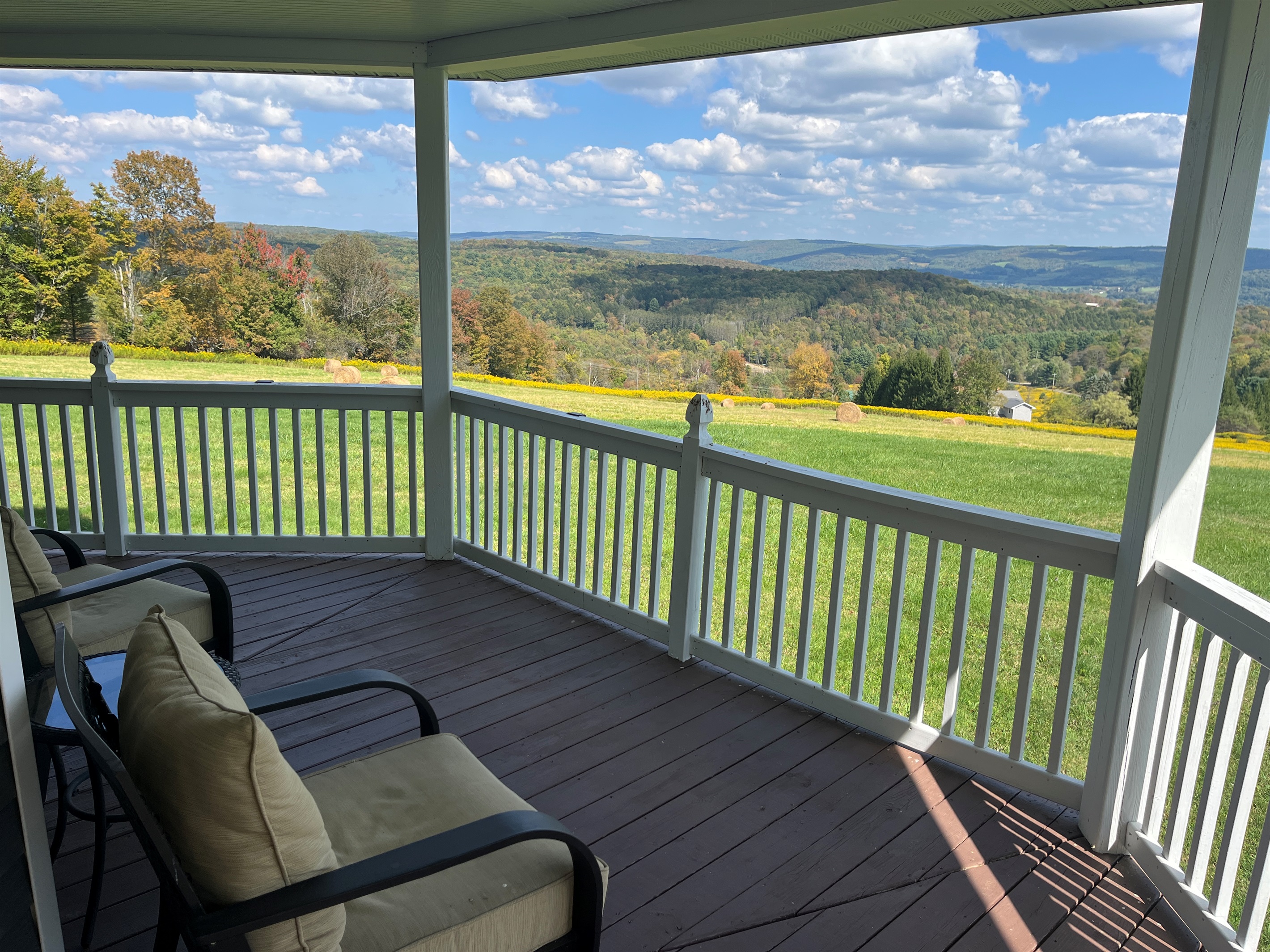 Beautiful vies from all around the covered wraparound porch
