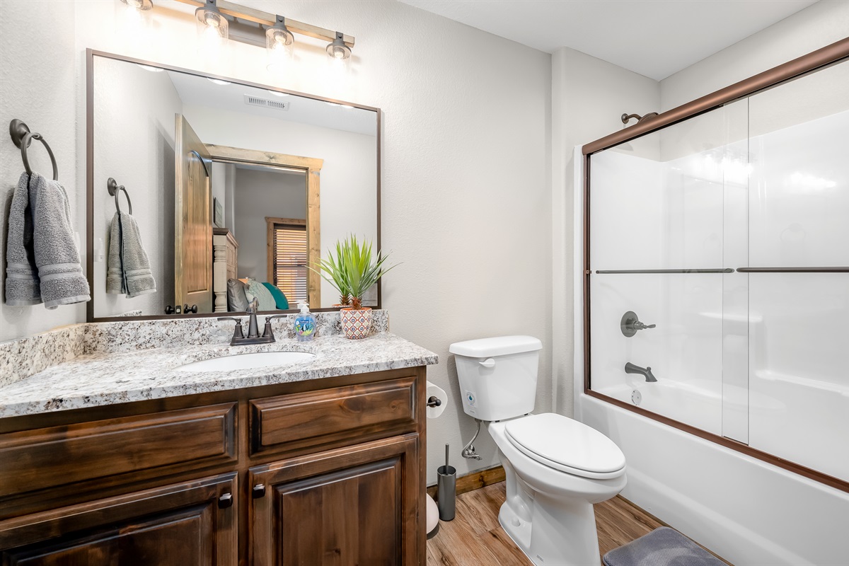 Queen bedroom attached bath