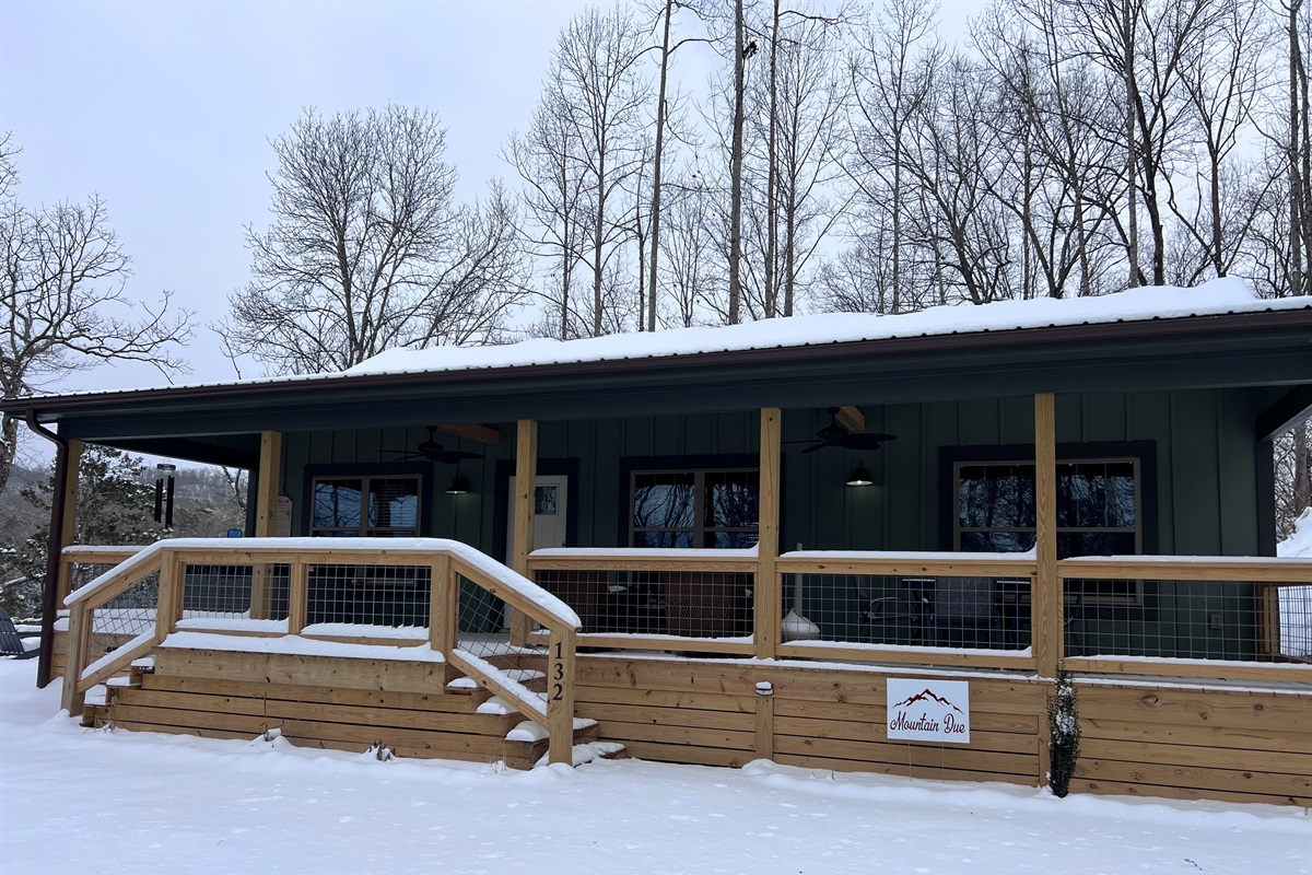 Snowy days are great for relaxing and enjoying the hot tub.