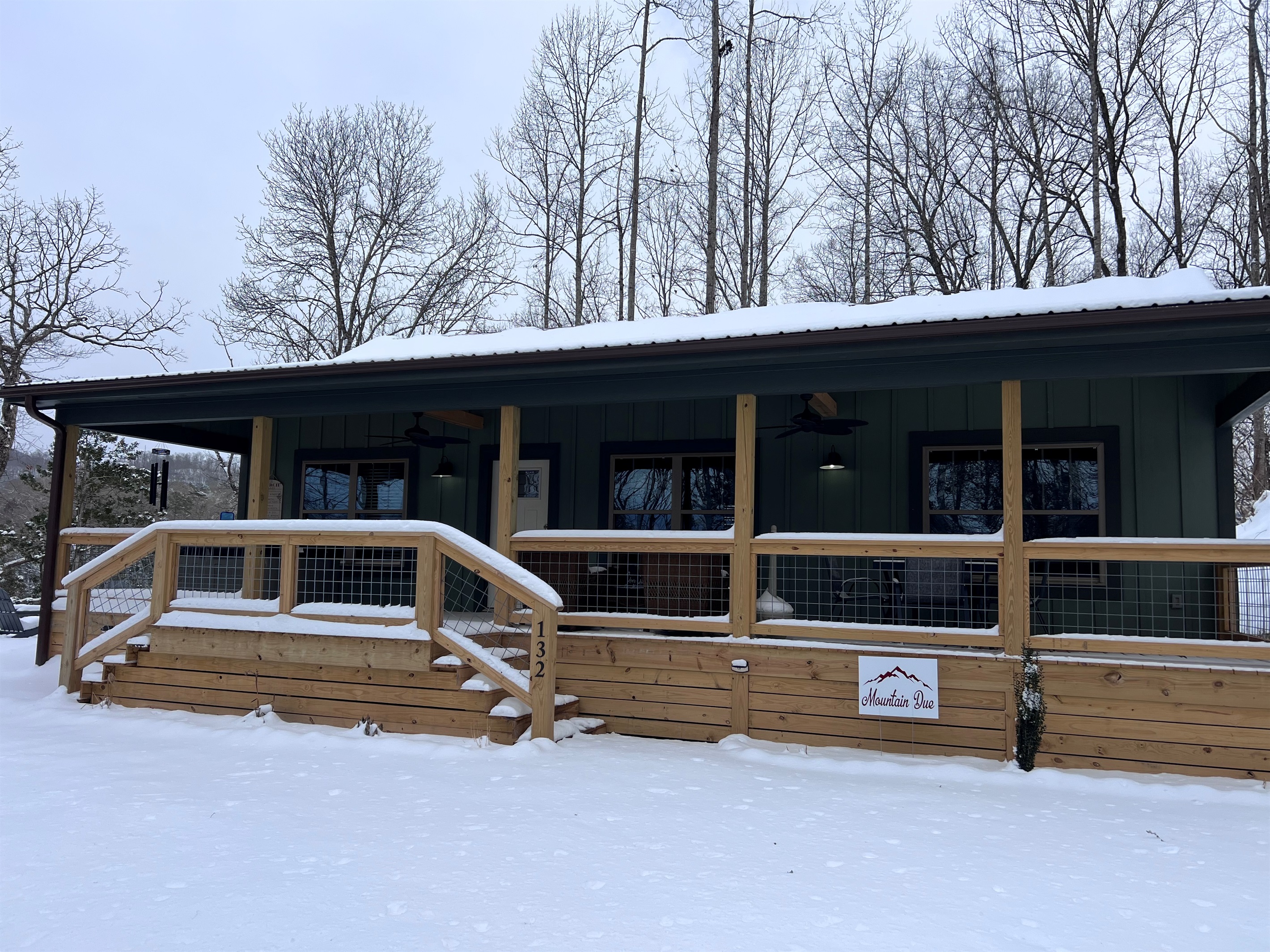 Snowy days are great for relaxing and enjoying the hot tub.