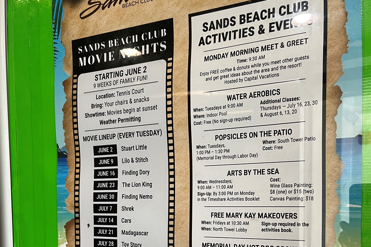 Events coming up at the Resort
