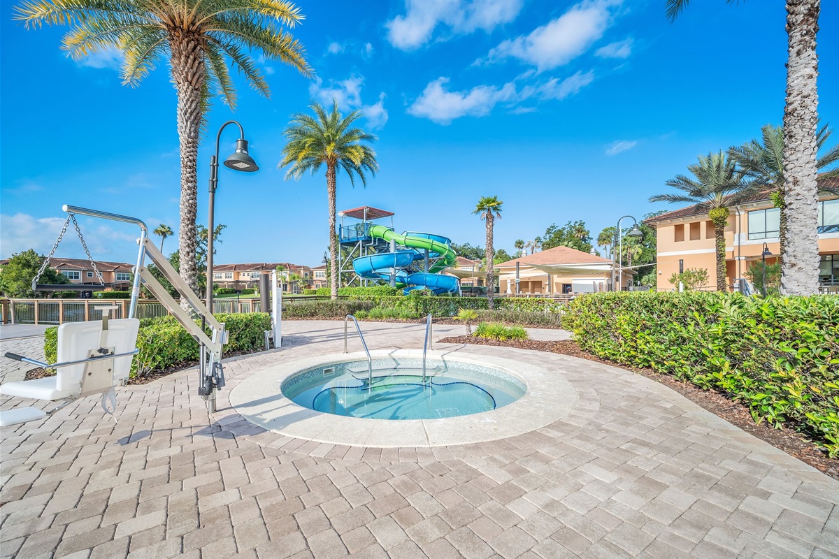 Enjoy the pool then take a dip in the hot tub