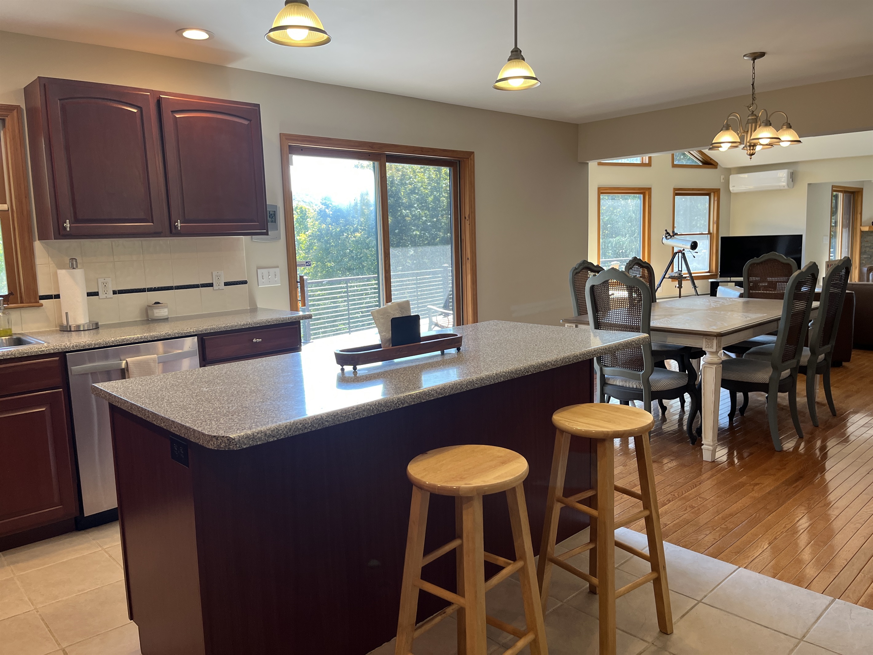 Kitchen into dining area