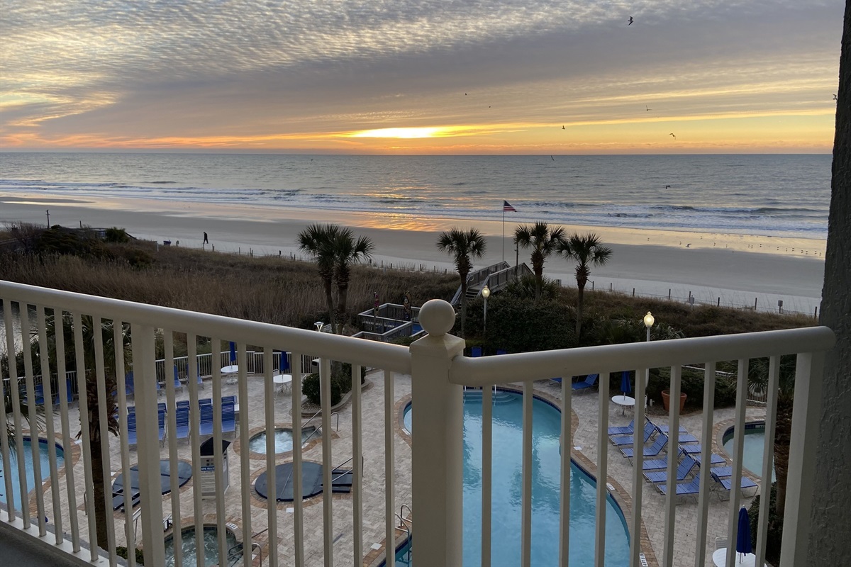 Sunrise view from our balcony