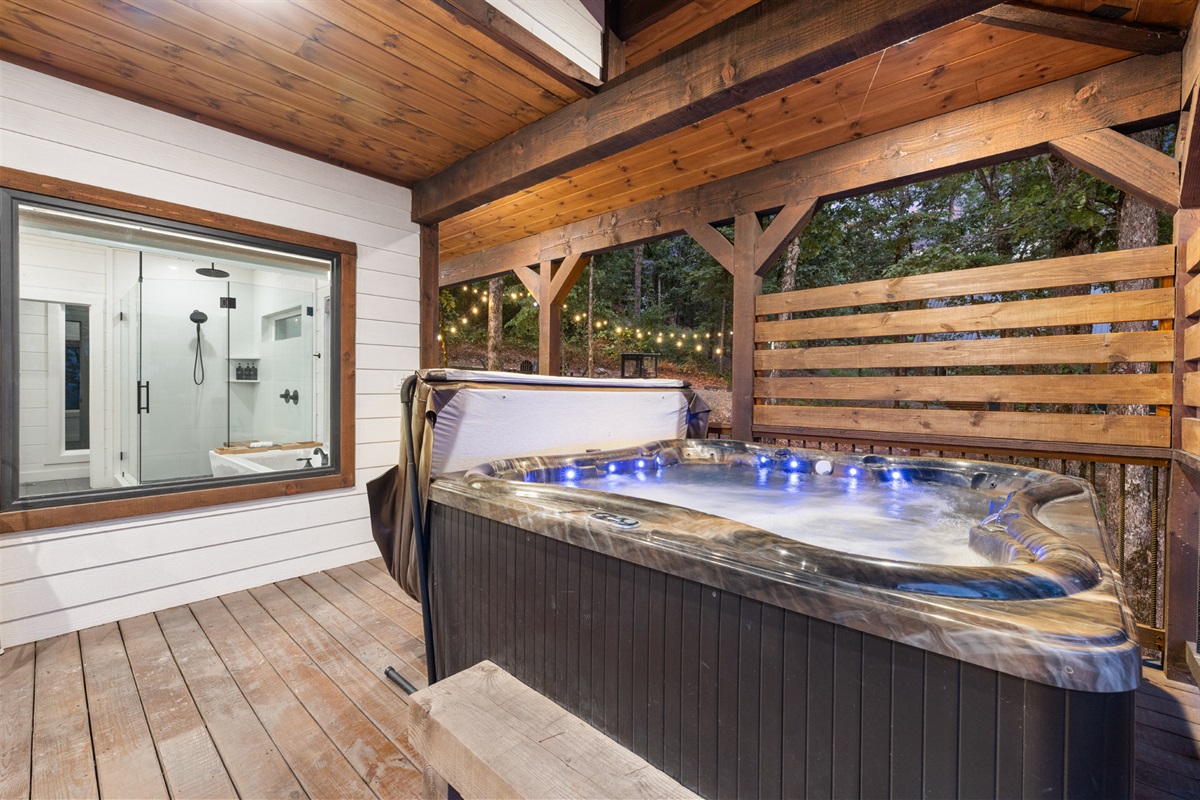 Private hot tub retreat designed for peaceful evenings and relaxation