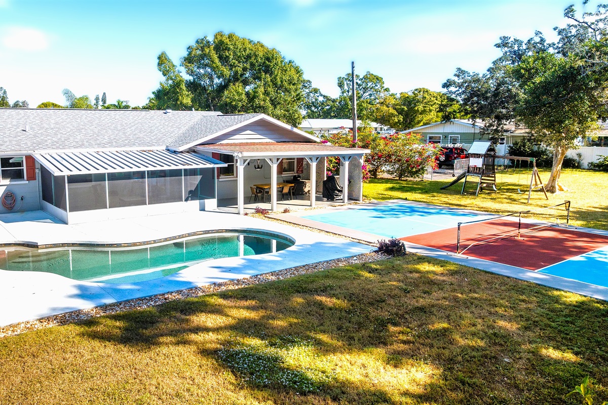 Enjoy the brand-new full size pickleball court