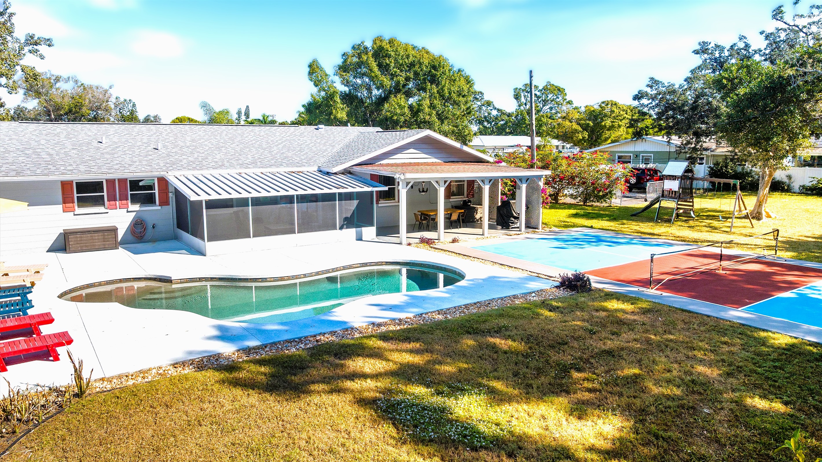 Enjoy the brand-new full size pickleball court