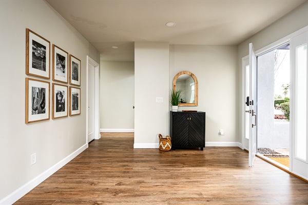 Clean lines and open space welcome you in.