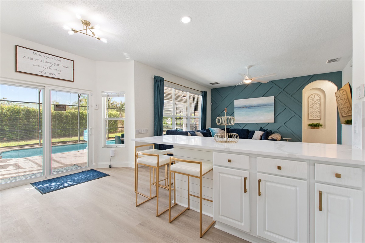 Large Island for lots of kitchen entertaining.