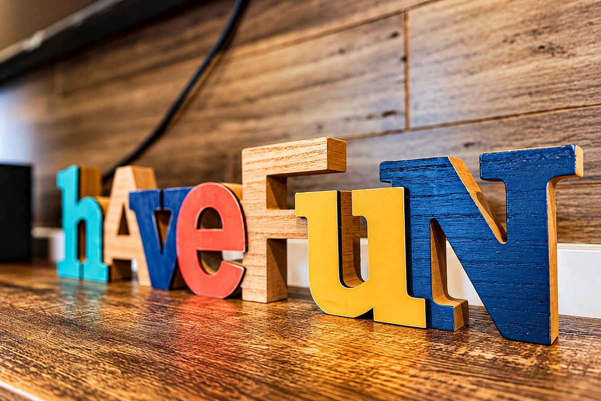 You won't need a reminder to have fun in our home, but subliminal messages can't hurt.
