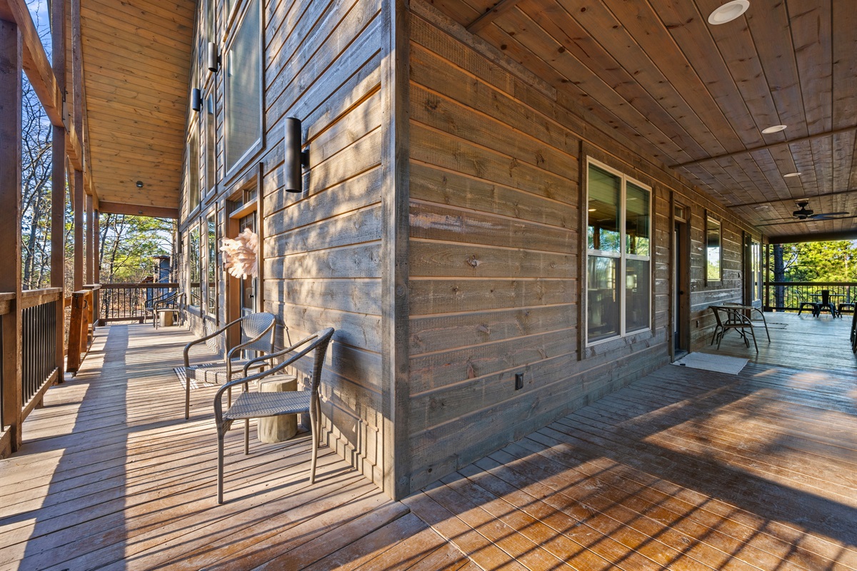 Step onto the porch and take in the peaceful setting, where the quiet woods and fresh air make everything feel slower and sweeter.