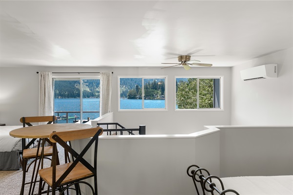 Upper level seating area.