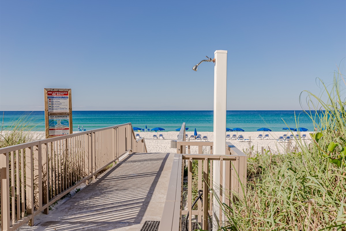 Beach access shower