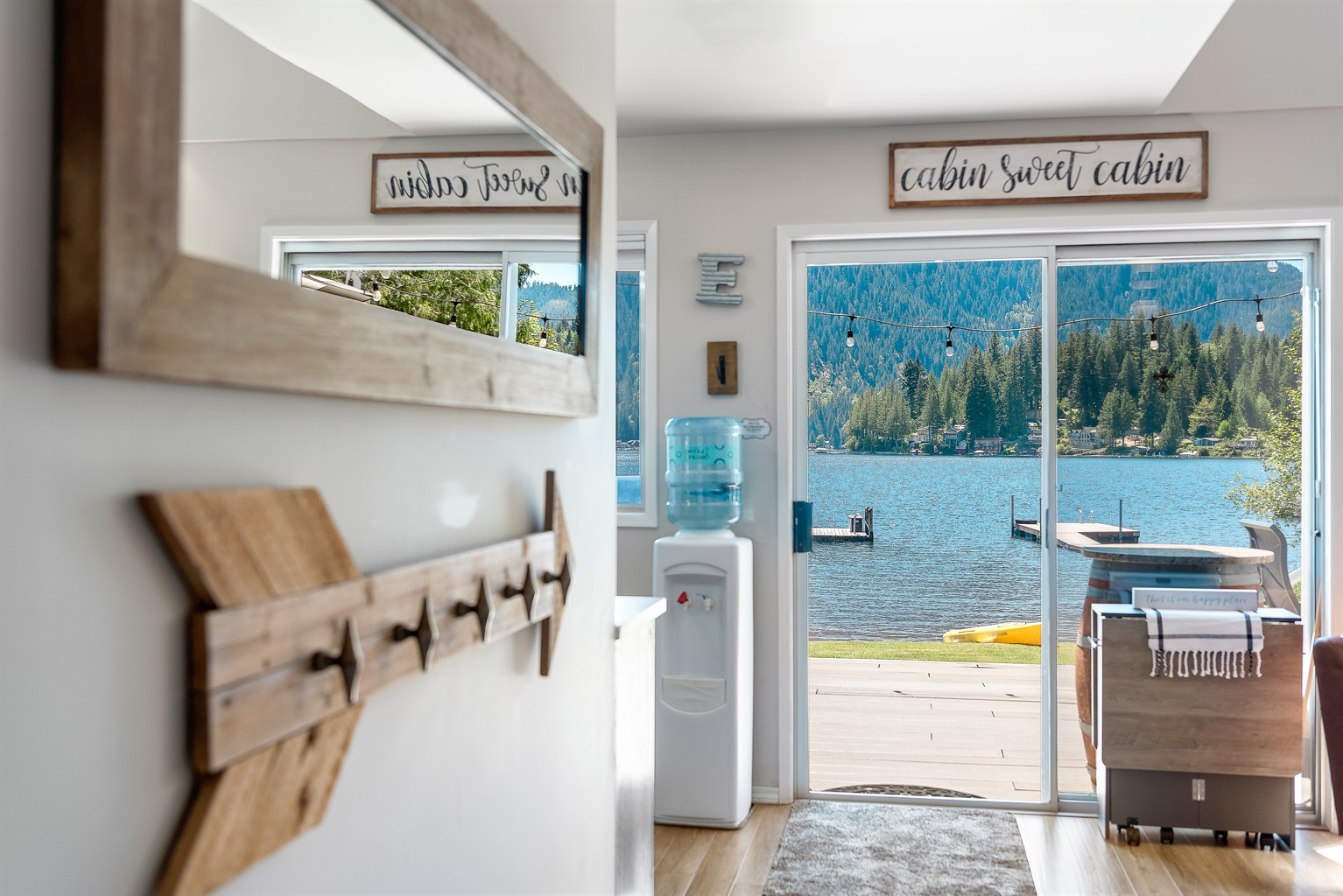 View of the lake from the main level.