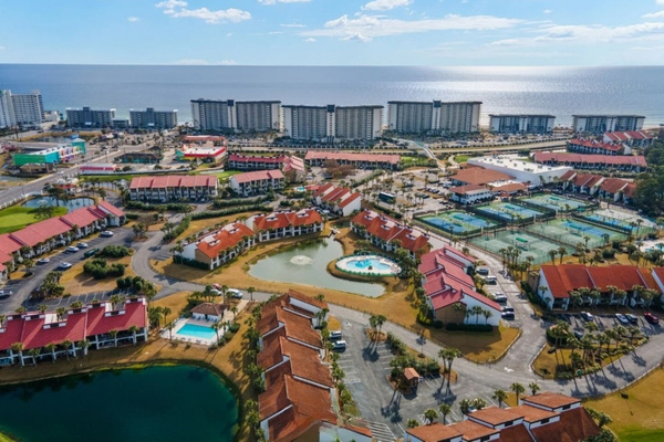 Aerial view of Edgewater villas