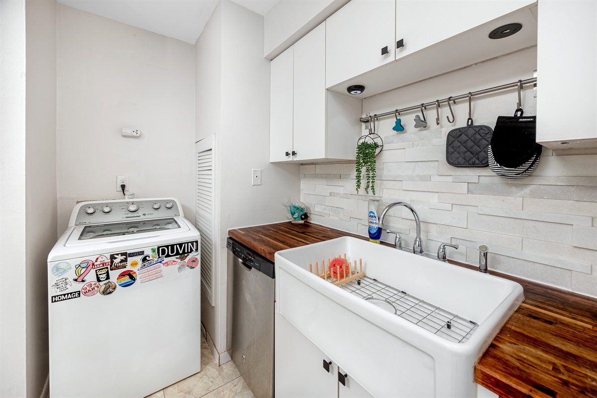 Washing machine in kitchen