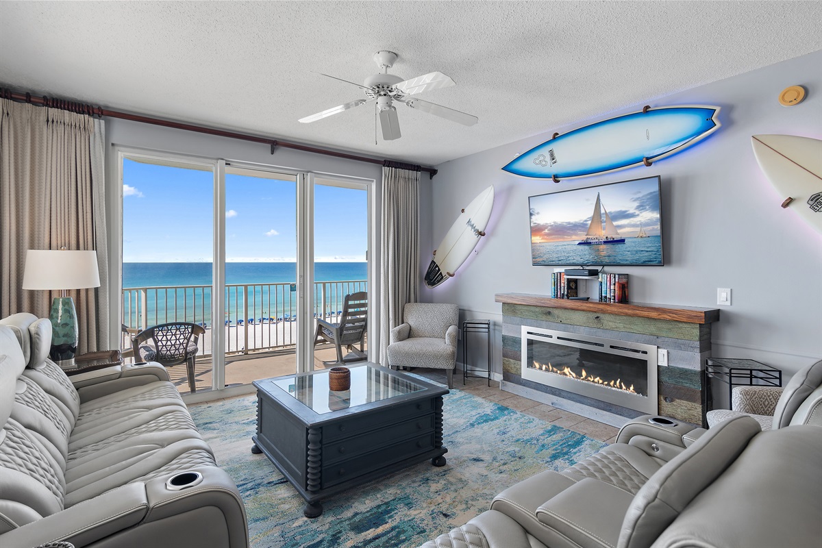 This 4th Floor, Corner Unit, Surfboard Themed Condo is fully remodeled with lots of new furniture plus has Gulf Views Galore and Stunning Sunsets! Come and Relax!